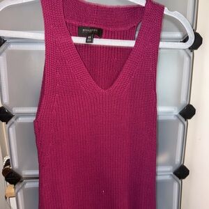 Banana Republic Knit Sleeveless V-Neck Tank - Deep Berry